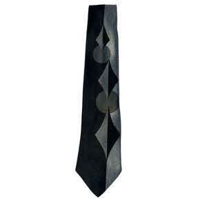 Stringbeans Tie Geometric Black and Gray Made in USA  58"